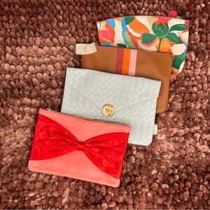Ipsy Colorful Zip Pouch- Set of 4
